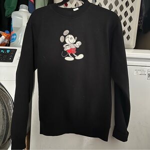 Disney Parks Mickey Mouse Black Crewneck Sweater